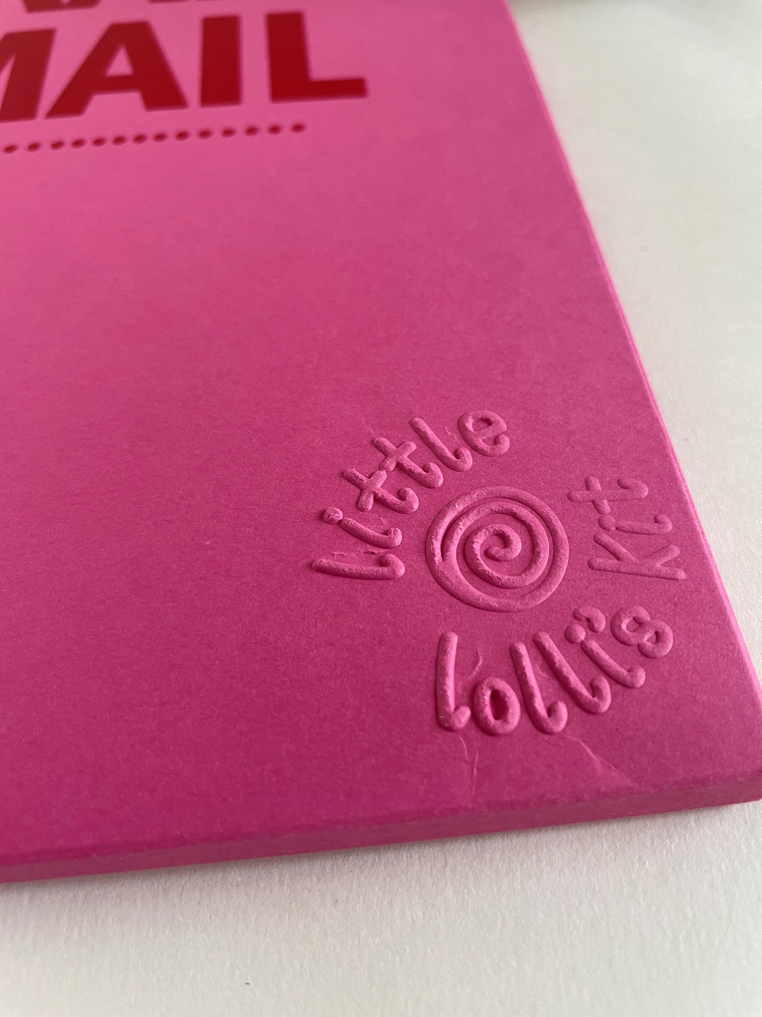 embossed stationery folder for 'little lollis'
